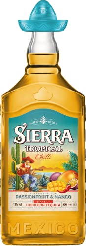 Sierra Tequila Tropical Chilli (1 x 1000 ml) – Fruchtiger Likör mit Sierra Tequila Blanco – Shot mit Mango, Maracuja & Chili – mit 100 % natürlichen Aromen – 18 % Alk.