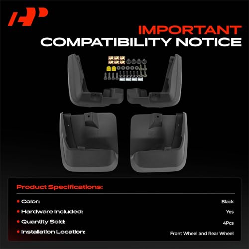 Image of A-Premium Mud Flaps Compatible with Subaru Crosstrek 2016 2017, XV Crosstrek 2013 2014 2015, No Drilling Required Mud Guards with Hardware Accessories, Set of 4 Front and Rear