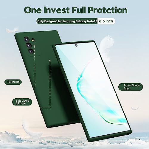 Funda de gel Note 10 verde oscuro con agarre suave protector 3