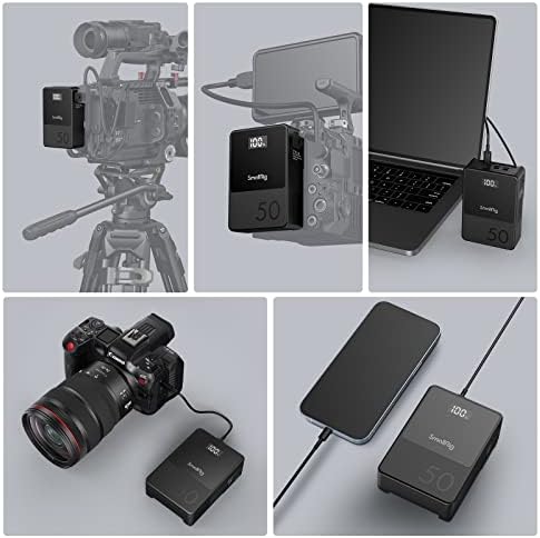 SMALLRIG 50Wh(3400mAh) V Mount Battery VB50, Mini V Lock Battery for Photographer and Filmmaker, Support 45W PD USB-C Fast Charging, Multiple Port Including USB-A, USB-C D-TAP, 8V DC and 12V DC - 3579