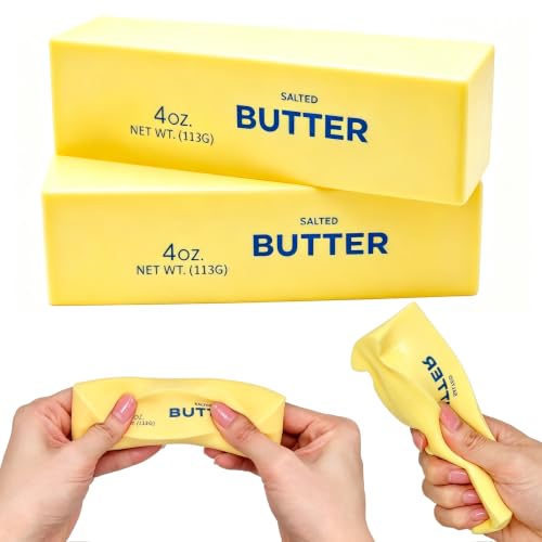 2 Pcs Butter Squishy Toys, Slow Rising Squishy Squeeze Toys for Kids, Squishies Butter Stick Stress Fidget Office Desk Toy for Adult Anxiety Relief