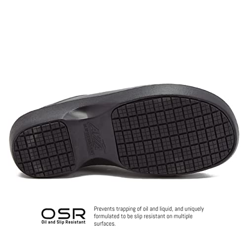 Avia Shadow Slip Resistant Clogs For Women, Slip On Work Shoes For Food Service, Black, 10 Medium #TOP4