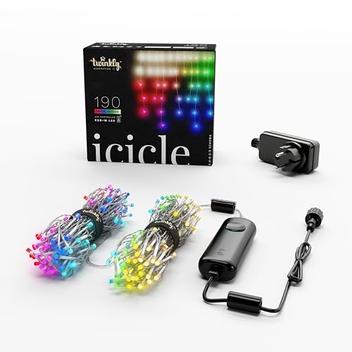 Twinkly Icicle 190 LED RGB+Bianco, Luci a Cascata LED...