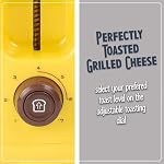 Grille-pain Nostalgia Deluxe pour sandwichs au fromage grillé avec paniers de grillage faciles à nettoyer - Molette de réglage de la cuisson et fentes extra larges - Jaune