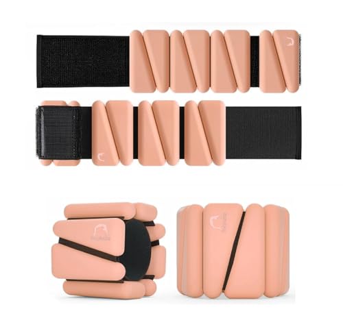Image of Bodylastics Adjustable Ankle & Wrist Weights 2 lb & 4 lb Pair Combo - Silicone, Sweat-Resistant for Arms & Legs - Perfect for Jogging, Walking, Physiotherapy, Cardio, Yoga & Strength Training