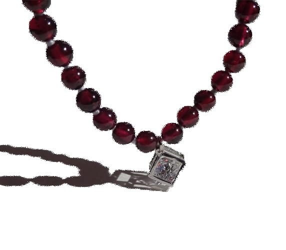 Collier ras du cou grenat de 40cm, le cadeau d'anniversaire idéal
