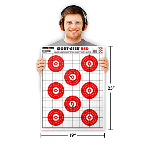Sight Seer Paper Bullseye Shooting Targets For Pistol & Rifle 19"X25" (Red, 5 Pack) #TOP2