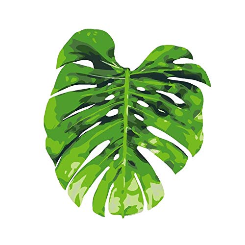 ZXDA Diy painting by numbers kits for adults Leaf series picture