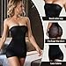 RNHGBB Sheer Sexy Lingerie for Women Mesh Strapless Mini Lingerie Dress Tube Chemise Bodysuit, Black, Onesize 80-140lbs