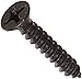 Steel Sheet Metal Screw, Black Oxide Finish,  82 degrees Flat Head, Phillips Drive, Type A, #6-18 Thread Size, 3/4" Length (Pack of 100)