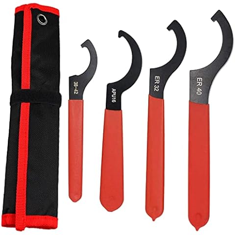 FYSHIQING 4 pcs Coilover Adjustment Spanner Wrench, Heavy Duty Steel C Spanner Set for Most Universal Coil Overs Shocks Adjustment and Suspension System Cover