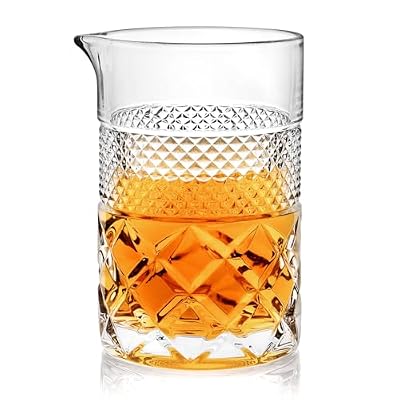 Paysky Cocktail Mixing Glass, 22oz Crystal Pitcher Thick Base Design Bartending Glasses - Barware Essentials