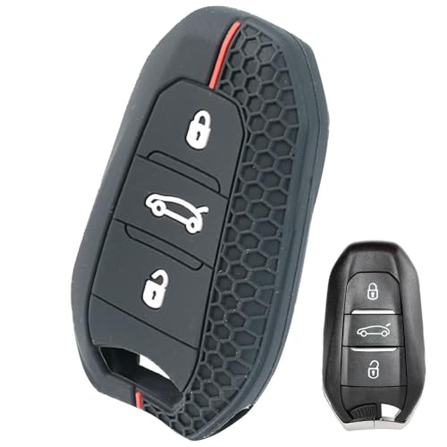 LIUNIAN - Funda de Silicona para Llave de Coche Funda para Mando a Distancia - Apto para Peugeot 208 308 508 3008 5008 2016 2018 Apto para Citroen C4 DS4 DS5 2012 2014 2015