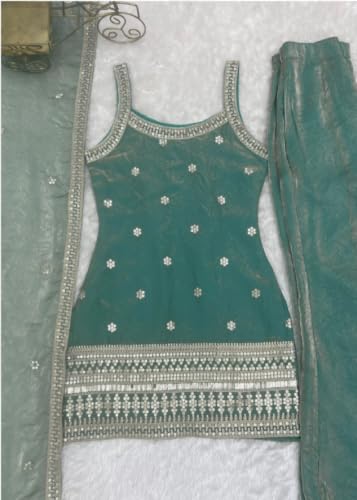 Image of TILKI Fancy Frendy Silk Kurta Set with Bell Bottom Pent and Embroidery Sequence Jari Work for Women Ready to Wear