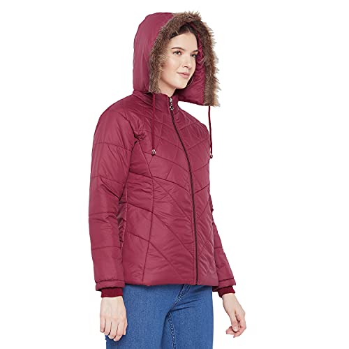 Image of VERO AMORE Women's Black winter wear full sleeve solid parka Jacket-2175A