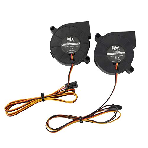 FYSETC 3D Printer Replacement Parts Prusa i3 Mini Cooling Fan 5015 50mm 5V DC 0.24A ï¼¨otend Extruder Cooler Blow Radiator Sleeve Bearing for 3D Printing Accessries-2Pcs