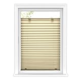 LazBlinds Tool-Free Cordless Pleated Shades with Suction Cups Light Filtering Top Down Bottom Up Pleated Blinds for Window Size 43