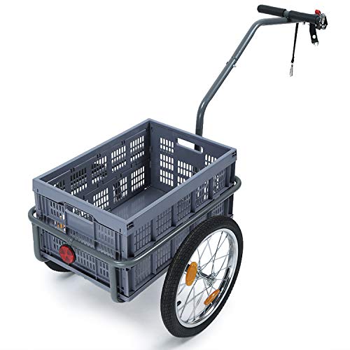 IKAYAA Rimorchio per Bicicletta, Rimorchio Bici Pieghevole, Carrello per Bici Multifunzioni, Passeggino per Bambini di Grande capacità Carro per Animali Carro All'Aperto