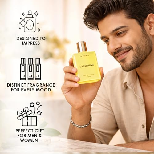 Image of La French Cassanova Unisex Perfume 50ml | Long-Lasting Perfume for Men & Women | Premium Fragrance with Citrus, Floral & Musk Notes | Elegant Perfume for Special Occasions