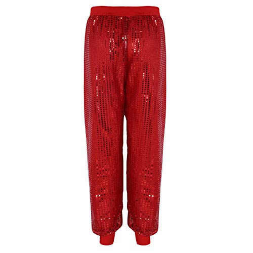 image for Agoky Women's Glitter Sequins Long Harem Hip Hop Dance Pants Hippie Bo