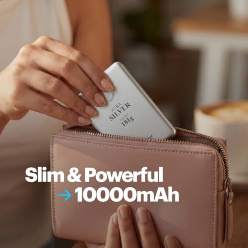Image of Stuffcool Aura 10000mAh Magnetic Wireless Powerbank 15W Compatible with iPhone Samsung Pixel 20W PD Fast Charging Silver Colour BIS Certified