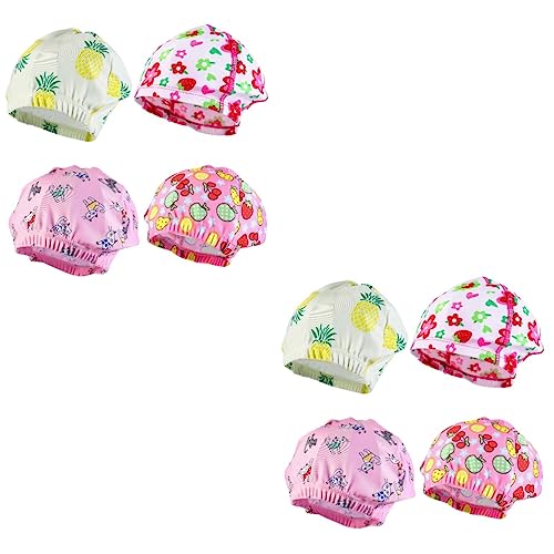 Bonnet de bain pour baignades piscine des enfants, lot extensible de 4 pièces