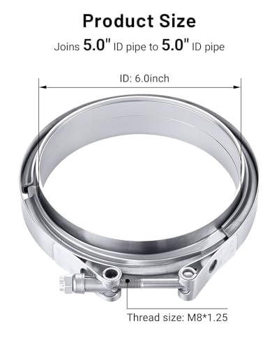 Image of EVIL ENERGY V Band Clamp with Flange Male Female Stainless Steel (2, 5.0 inch)