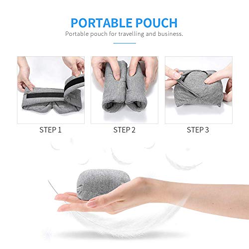 Handmade Cotton Sleep Mask - New Design Light Blocking Sleeping Eye Mask Soft and Comfortable Eye Shape Blinder Blindfold Airplane with Pouch for Nap Sleeping Travel for Women Men Kids(Gray Modal)