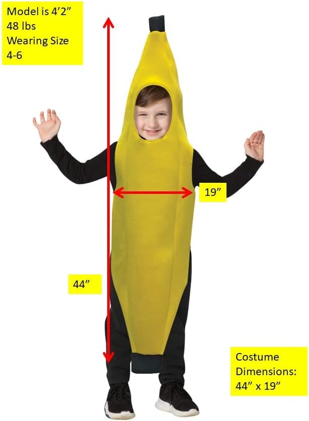 Rasta Imposta Banana Halloween Costume, Child Size 4-6, Ultimate Premium Tropical Fruit Costume, Boys and Girls Size 4-6 - Image 5