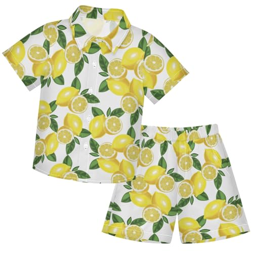 Image of visesunny Boy Floral Short Sleeve Button Down Shirt & Casual Shorts Set Summer Outfits 3-10 Years Clothes
