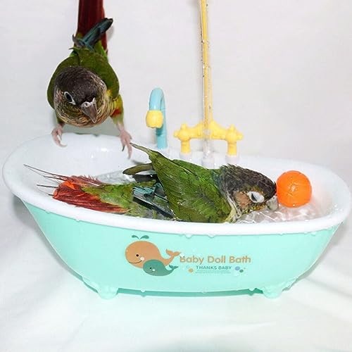 Image of Mipcase Parrot Bird Bath Shower Accessories Sink Toy Sink Accessories Parrot Shower Box Bath Tub for Bird Hanging Basin Basin Container Plug-in
