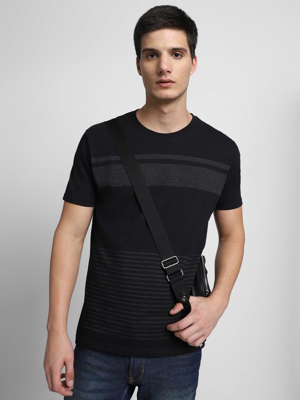 Image of Dennis Lingo Men's Cotton Solid Round Neck Slim Fit T-Shirts