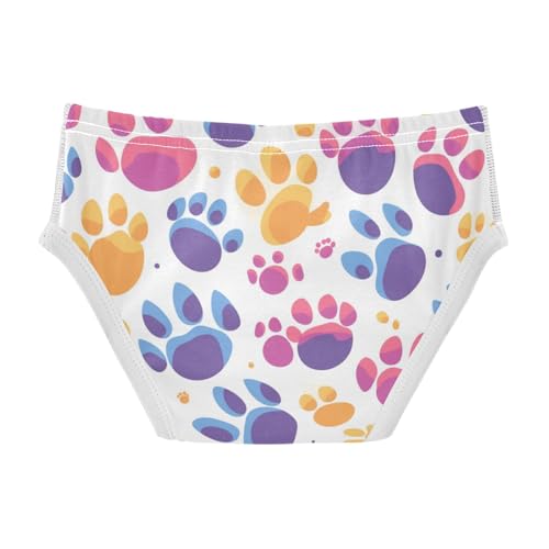 KLL Cute Paws Print Colorful Boys Toddler Soft Underwear Briefs Cute Children Panties2