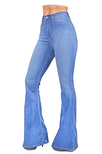 Sevozimda Pantalones Vaqueros Ajustados De Cintura Alta para Mujer Blue2 XS