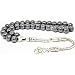 LaModaHome Muslim Prayer Beads -%100 Natural Hematite Stone - Black & Sphere Shaped - 33 Beads - Decorated Tassels Made in Turkey & Tasbih & Muslim Rosary & Islamic Art & Islamic Gift
