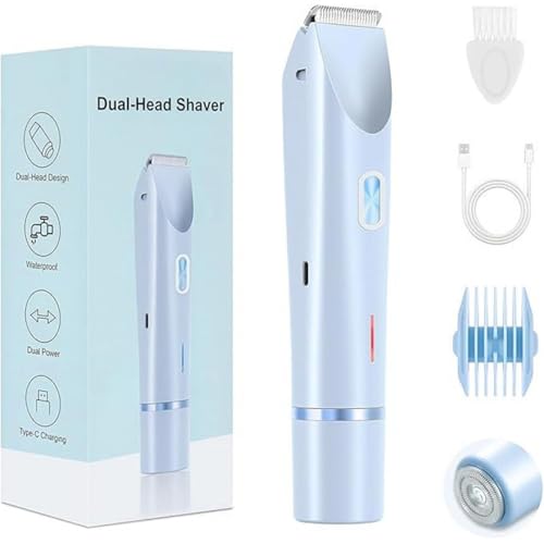 Cortadora de pelo de doble cabezal USB para mujer efeitadora corporal IPX7