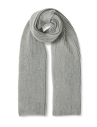 The Drop Women's Bliss Two-Tone Ribbed Scarf, Grey, One Size