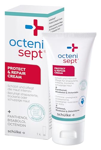octenisept protect & repair cream - Wund- und Heilcreme zum Schutz und zur Pflege empfindlicher, trockener und rissiger Haut mit Panthenol, 50 ml Lösung