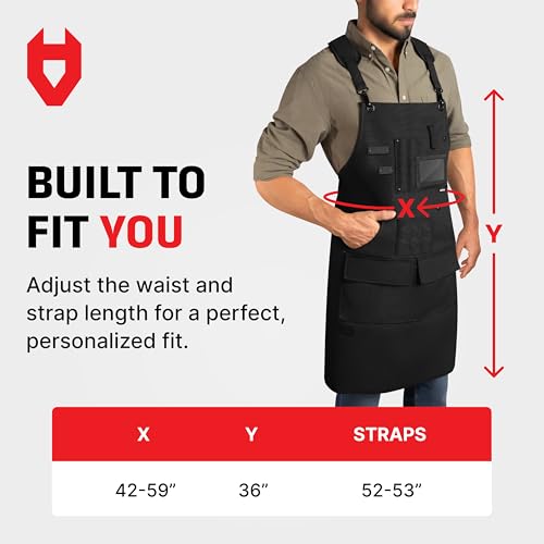 image for NoCry Woodworking Apron for Men — Reinforced Pockets with Metal Rive