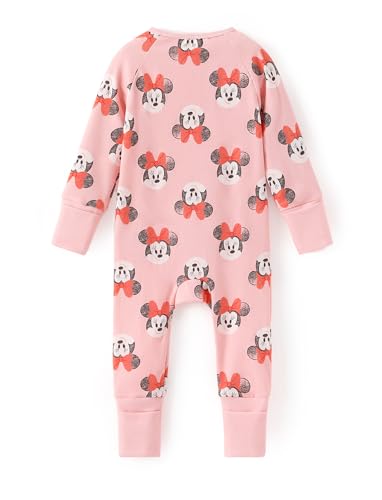 Disney Princess Ariel Belle Moana Mickey Minnie Baby Organic Cotton Footie Zipper Pajamas Newborn Infant Romper2