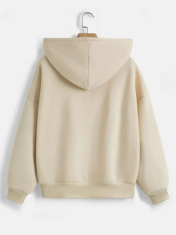 Image of Casual Solid Full Sleeves Women Stylish Hooded Neck Fleece Zipper Hoodie for Winter