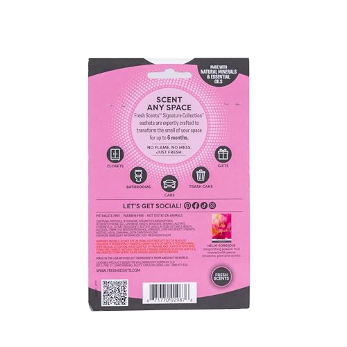 Fresh Scents Scented Sachets | Hello Gorgeous | Home Fragrance | Long Lasting (Up to 6 Months) | Air Freshener for Closets, Drawers, & Cars | 6 Pack - Image 3