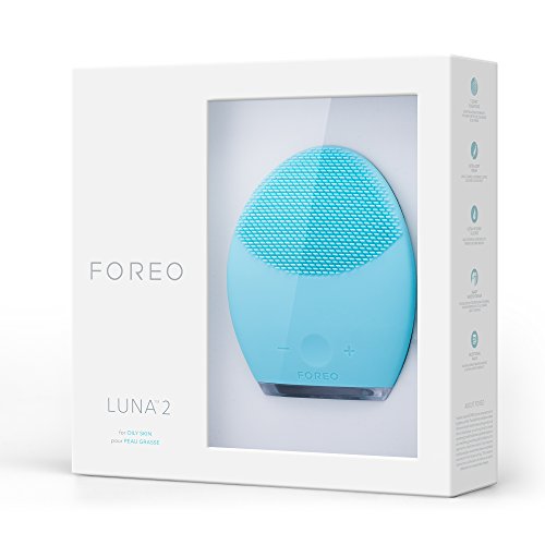 FOREO LUNA 2 Facial Cleansing Brush and Portable Skin Care device made with Ultra Hygienic Soft Silicone for Every Skin Type USB Rechargeable Oily Skin