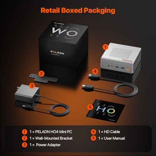 Image of PELADN Mini PC, AMD Ryzen 9 7940HS (8C /16T, Up to 5.1GHz) Radeon 780M 16GB DDR5 RAM /1TB NVMe SSD, 4K HD, BT5.2, USB4.0 /Typc-C /DP /HD, WiFi6 2.4G /5G, Desktop PC RGB Light Mini Computers, 3-Year Warranty
