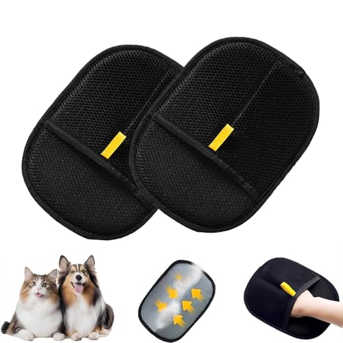 RWSEFK Pet Hair Removal Glove for Cats & Dogs, Efficient Grooming Gloves for Pet Hair, Cat Grooming Gloves for Hair Removal?Reusable Cat & Dog Hair Remover for Couch, Furniture, Carpet, Curtain(2Pcs)