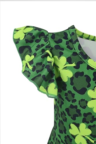 Image of Unique Baby Girls' Short Sleeve Everyday Printed Dresses for Kid and Toddler, Sizes 2T-12Y
