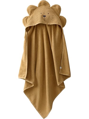 Image of little planet by carter's Baby Organic Cotton Bath Towel, Lion, OSZ
