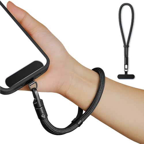 saxsion Hand Wrist Strap Lanyard,Universal Cell Phone Multifuctional Patch Lanyards for Women and Men (Black)