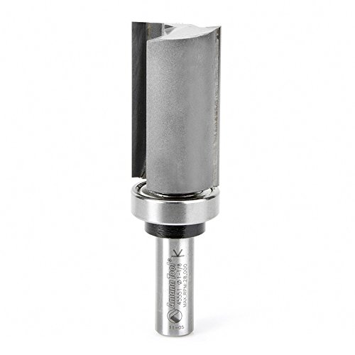 Image of Amana Tool 45551 Carbide Tipped Flush Trim Plunge Template Router Bit 1-1 /8 Dia x 2 Inch x 1 /2 Shank with Upper Ball Bearing