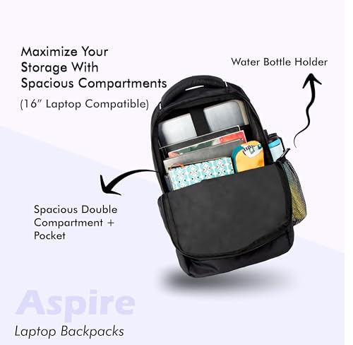 Image of Emmi Aspire Casual Backpack 33 L | Weekend Travel Bag For Men and Women | Carry On Bag For College and School Students | Water Repellent | 18 Months Warranty